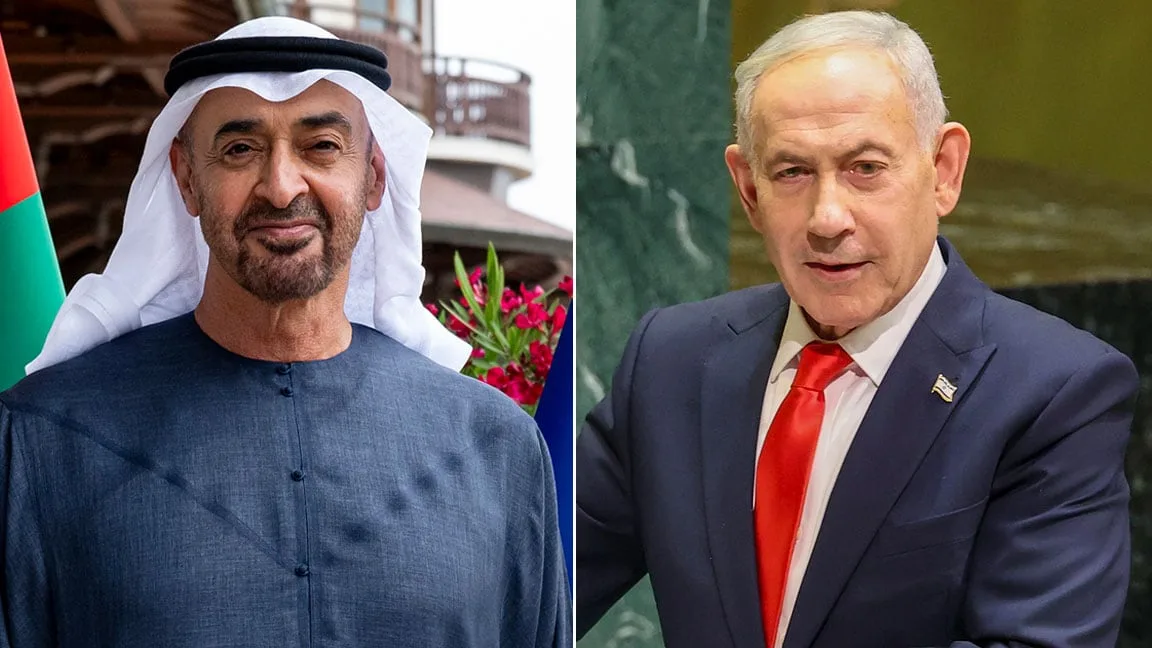 دیدار شیخ محمد با بنیامین نتانیاهو در ابوظبی