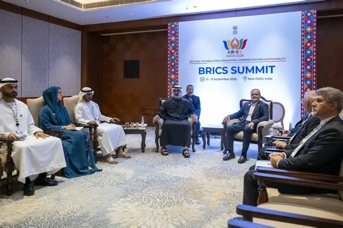 دیدار ولیعهد ابوظبی با رئیسجمهور ایران در حاشیهٔ اجلاس BRICS