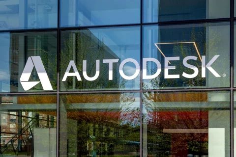 Has Autodesk's stock lagged behind the Dow Jones index?